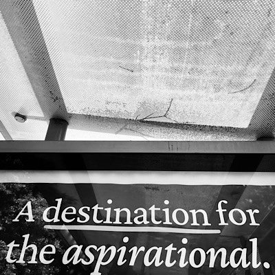 Excerpt of advertisement, reads “Destination for the aspirational”